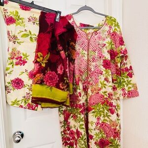 Floral Print Kurta Set 2 pc
